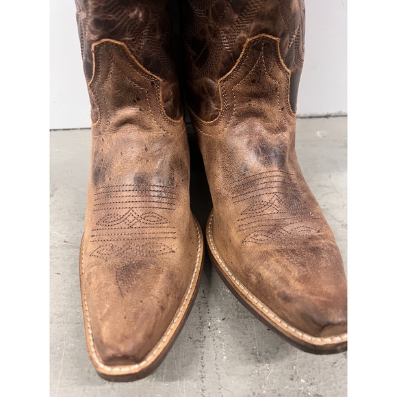 Abilene Boot Co Women\'s Size 9M Western Boots Brown Leather Snip Toe Mid Calf